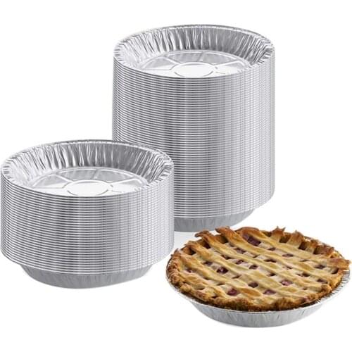 50Pcs Disposable Round Aluminum Foil BBQ Food Tray Container Non-stick Baking Pan Oven Tools BBQ Accessories