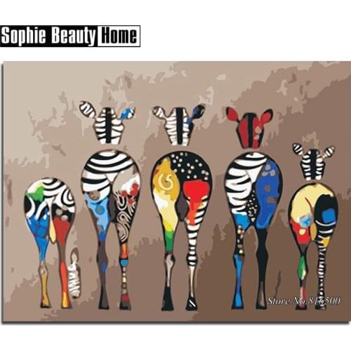 Diamond Embroidery Animal Zebra Back Mosaic Crystal 5D Cross Stitch Full Drill Diamond Painting DIY Sticker Decor Pattern 187260