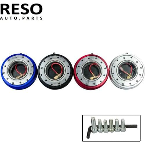 Aluminum Thin Version 6 Hole Quick Release Steering Wheel Hub Adapter Snap Off Boss kit