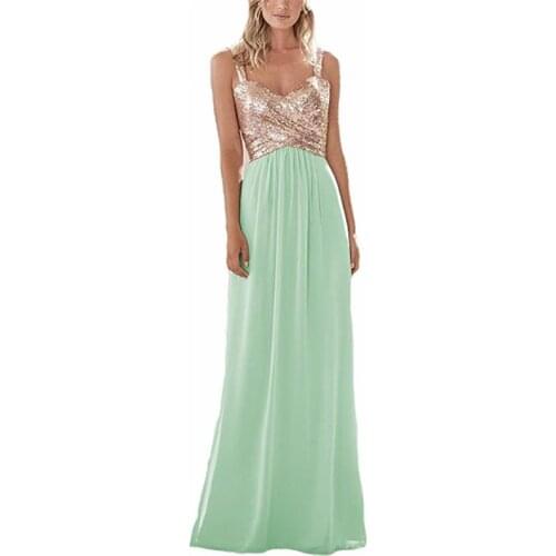 Shining Sequined Boho Evening Dresses A Line Pink Formal Party Gowns Open-Back Robes De Soiree