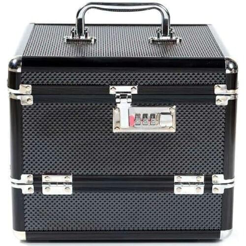 Hot selling quality Professional Aluminium alloy Cosmetic case Make up Box Makeup Case Multi Tiers Lockable Jewelry Box