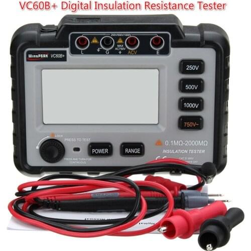 VC60B+ Digital Insulation Resistance Tester 1000V Original Megger MegOhm Meter High Voltage Short Circuit Input Alarm Multimeter
