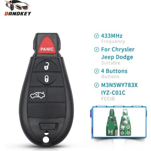 Dandkey 10pcs Remote Car Key M3N5WY783X IYZ-C01C 433Mhz For Dodge Chrysler Jeep Dodge Grand Caravan Town and Country Keyless Key