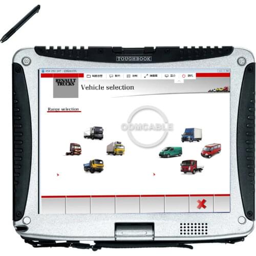 Construction equipment Excavator with OBD II for vocom truck diagnostic scanner with 12 pin cable for renault truck with HDD