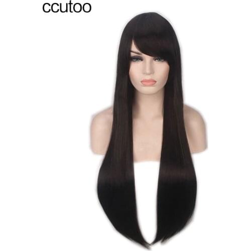 Ccutoo 80cm/32" 24 colors straight long synthetic hair for females party cosplay full wigs