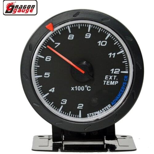 Dragon 60mm Stepper Motor Auto Car Ext Temp Meter Exhaust Gas Temperature Gauge With White And Red Backlight Free Shipping