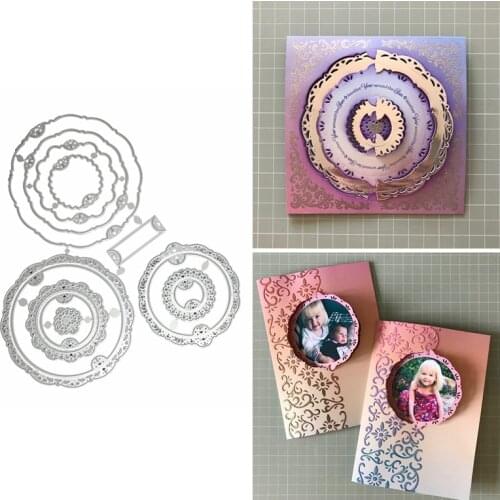 Reversible 3D Floral Circle Frame Set Cutting Dies Scrapbook For Card Photo Make DIY Crafts Supplies Handmade New Die Cuts 2020