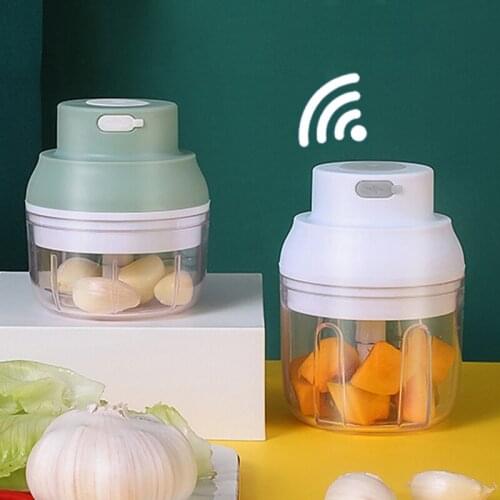 Electric Mini Food Chopper Garlic Masher Wireless USB Charging Garlic Chili Meat Mincer Kitchen Crushed Food Tools 100/250ml