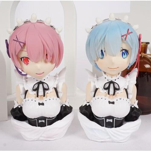 Anime Re:Life In A Different World From Zero Maid Rem Ram Figure Bust Statue PVC Model Figure Collection Doll Toys