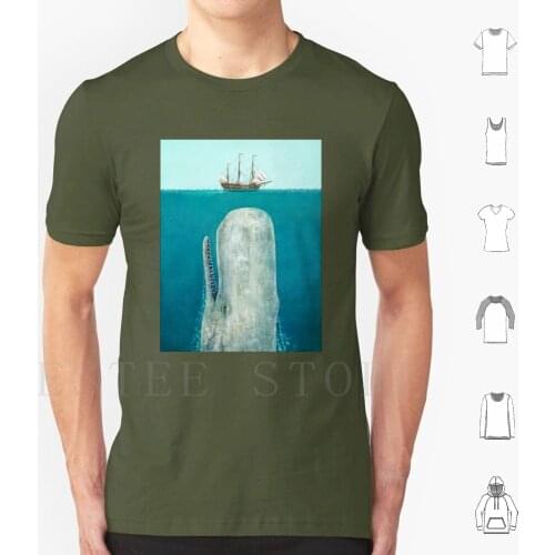 The Whale T Shirt Print Cotton Dick Whale Whale White Whale Herman Melville Literature Ocean Sea Blue Vintage Retro Terryfan