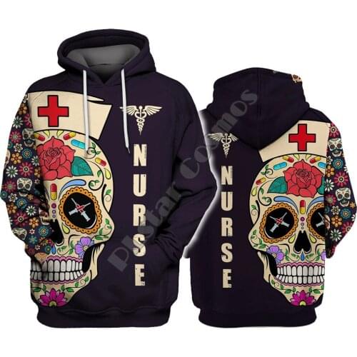 Nurse Skull 3D Printed Hoodies Harajuku Fashion Sweatshirt Women Men Casual Pullover sudadera hombre Drop Shipping 02