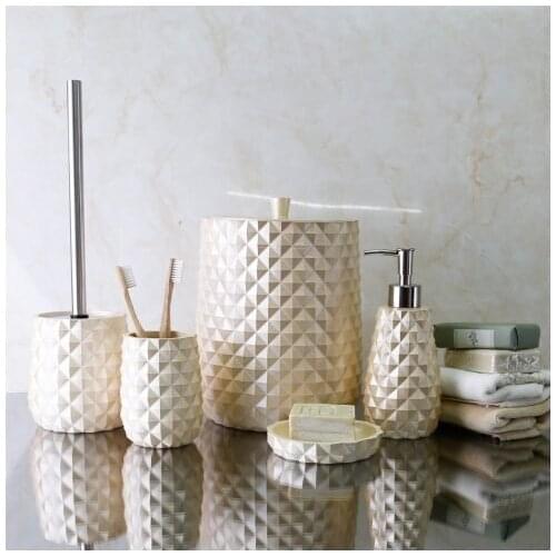 By Selim Piramit 5 Piece Bath Set - İnci