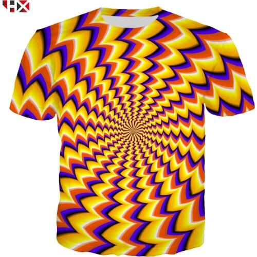 Summer Abstract Artwork Optical Illusion Men T Shirt Short Sleeve 3D Print T Shirts Men/women Stun Art Casual Tops S50