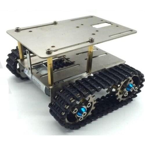 Metal tank chassis model with two motor 2wd crawler tracked vehicle caterpillar for DIY mobile platform for robot arm track