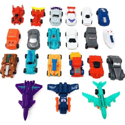 10Pcs Mini Transformation Inertial Car Robot Deformation Model Toy Children Gift