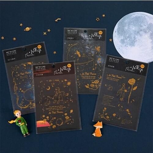 Cartoon little prince PET gilding paper sticker DIY decoration sticker for album scrapbooking label sticker