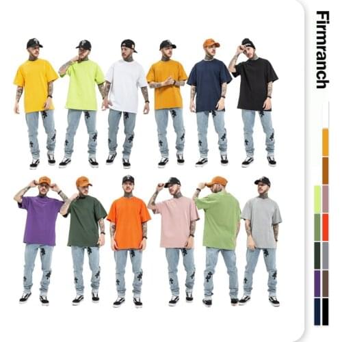 Firmranch 2021 T-shirt For Men/Women Basic Short Sleeve Classic Summer Spring Loose Short Sleeve T-shirt Large With 13 Colors