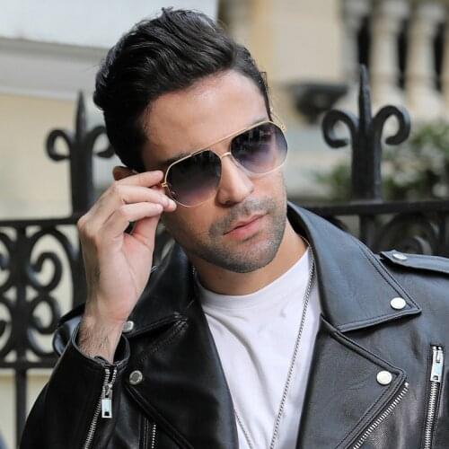 【LPAILON】 Screwless Design form Germany TR90 elasticity fashion Polygon frame sunglasses for men B99