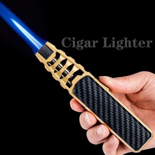 Jobon New Blue Straight Jet Flame Cigar Lighter Metal Windproof High Temperature Welding Gun Large Torch Fire Kitchen BBQ Tool