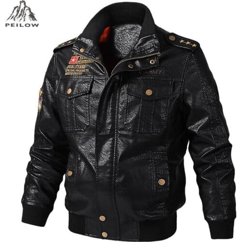 PEILOW Men's Faux Leather Jackets