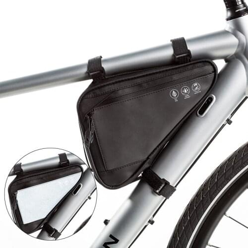 Bicycle Front Frame Bag Waterproof Bag Reflective Triangle Bag Tube Container Beam Package Riding Equipments