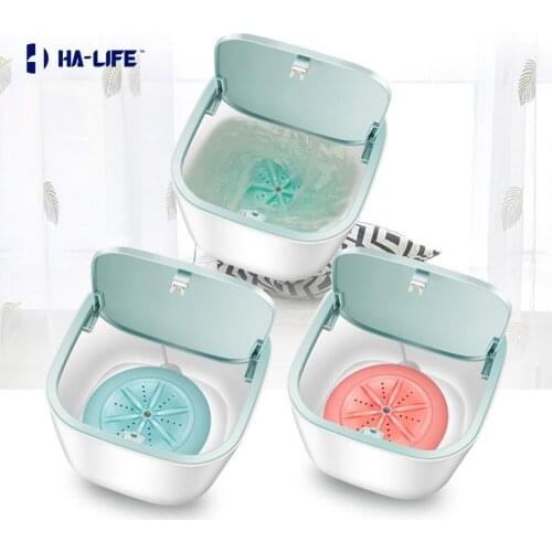 Portable Washing Machine Rotating Ultrasonic Turbines Washer USB Clothes Washer Clothes Mini Washing Machine Bucket HA-Life
