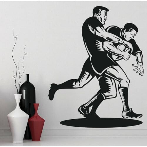 Rugby Tackle Sports Wall Sticker For Living Room Vinyl Wall Decal Fitness Centre Bedroom Decor Accessories Removable 6911