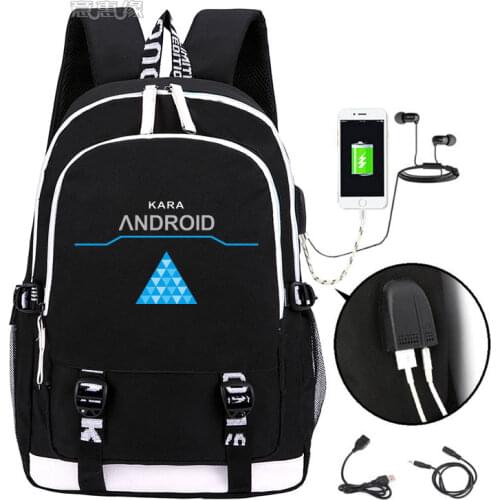 Detroit: Become Human backpack 2019 Human Trendy usb laptop school bag for girls boys teenagers childrens cool bookbag