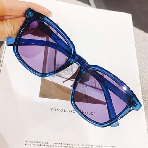 Blue Frame Square Sunglasses New Trendy 2020 Summer Men Woman Shades Fashion Luxury Brand Designer Korean Glasses UV400