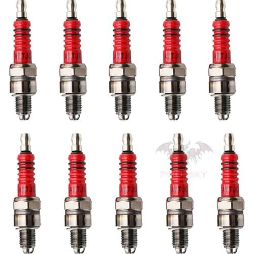 10 x 3 Electrode Motorcycle Spark Plug A7TJC A7TC High Performance Triple Electrode Replaces C7HA C7HSA