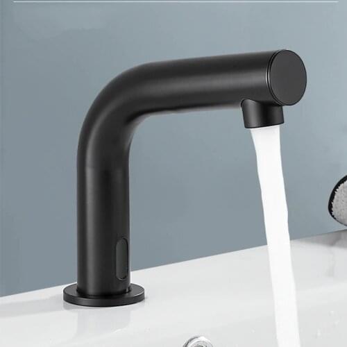 Tuqiu Sensor Faucet Basin Faucet Automatic Sensor Faucet Touchless Sink Basin Hot Cold Water Mixer Crane Bathroom Faucet