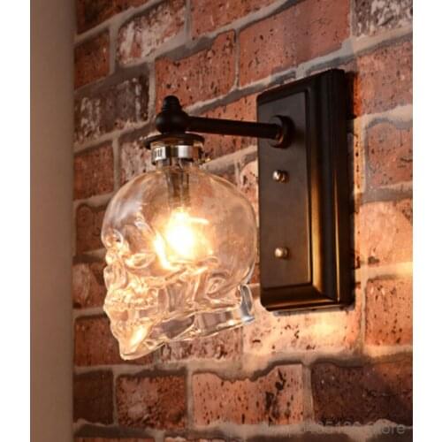 Loft Skulls Bottle Wall Lights Vintage Creative Bar Wall Lamp Industrial Decor Wall Sconce Light Fixtures Bedroom Bedside Lamp