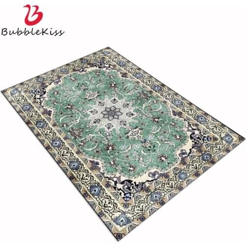 Bubble kiss Green Floral Carpets For Living Room Retro Palace Style Floor Mats Rugs For Bedroom Home Decor Tatami loung Area Rug