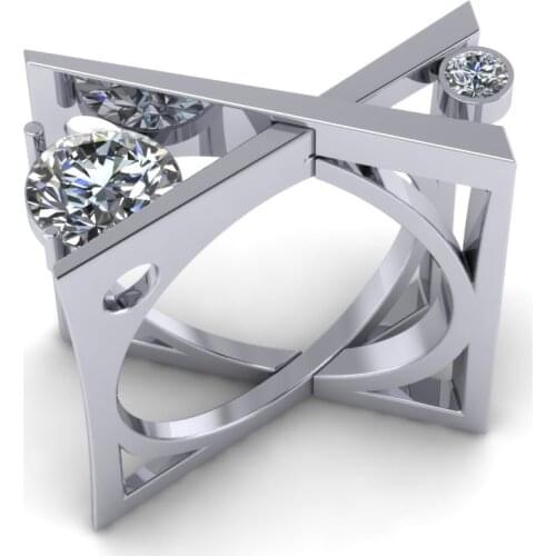 2019 Fashion Jewelry Novel Stainless Steel Irregular Ring Women Silver Color Cocktail Party Finger Ring for women