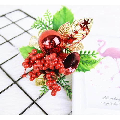 1Pcs Artificial Christmas Berry Fake Plant Christmas Branch DIY Christmas Tree Ornament Flower Bouquet Wedding Xmas Party Decor