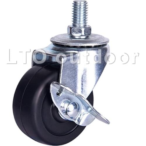 1PCS Heavy Duty Caster Wheels With Screw Rubber Swivel No Noise for Furniture With Brake