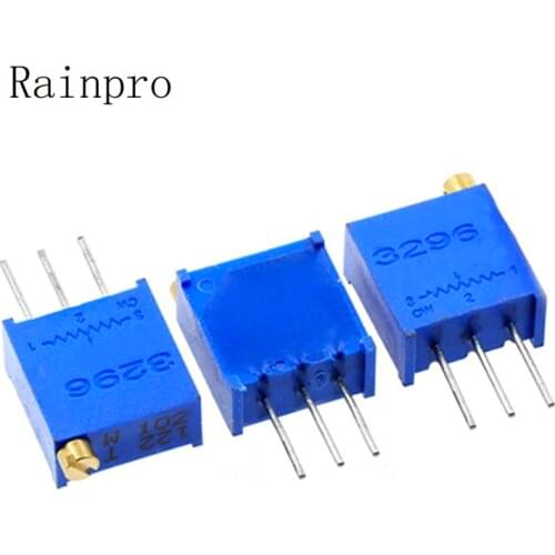 10PCS 3296W multi turn adjustable potentiometer 10R50R100R200R 1K 2K 5K 10K 20K 50K 100K 200K 500K 1M 2M Top adjustment 203 104