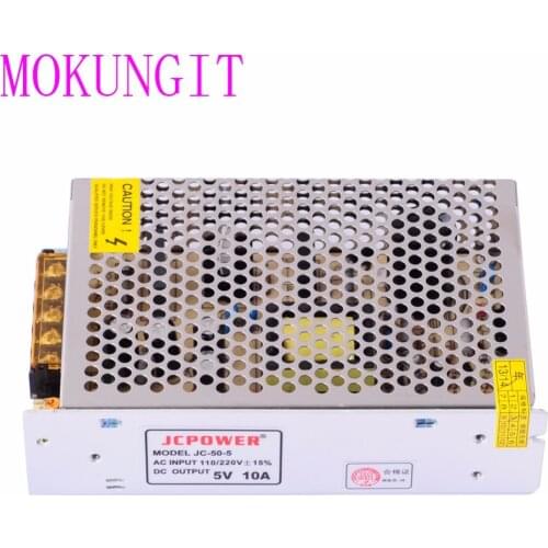 10Pcs 5V 10A 50W iron cover Switching Power Supply constant current led driver,Adapter Lighting Transformer For LED Light Strip