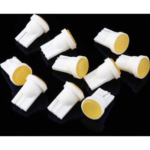 10pcs Ceramic Car Interior LED T10 COB W5W Wedge Door Instrument Side Bulb Lamp Light Blue/Green/Red/Yellow/White Source 12V