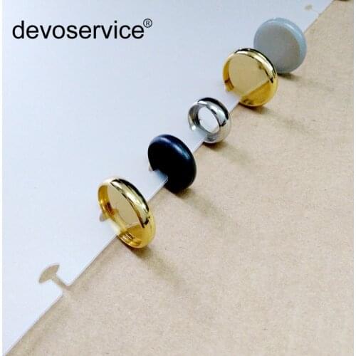 100Pcs Colorful Loose Book Binding Disc Black Plastic Round Buckle Circa Roll Mushroom Book Binding Disc Round Office Supplies
