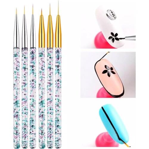 3pcs Light Carving Nail Art Brush Crystal Manicure Brush Liner Brush Nail Art Drawing Brush Flower Painting Tools A103