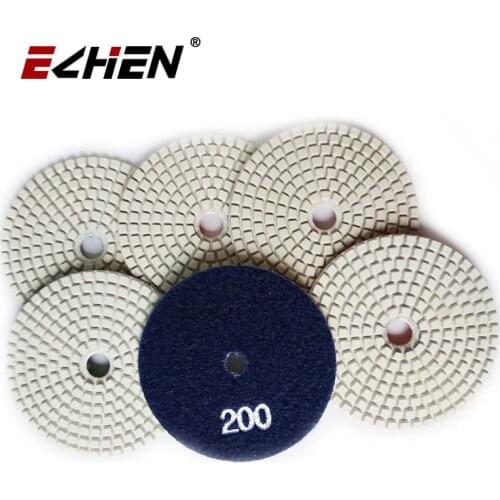 4"100MM white Resin Bond Diamond Polishing Pads for Marble Granite Stone Hook And Loop Backed Wet Polisher And Grinder