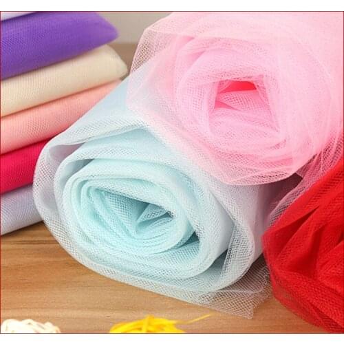 500*150cm Mesh Fabric Width 150cm For Wedding Dress Cloth Netting Mosquito Net Solid Color Soft Pettiskirt Veil Ball Gown Tutu