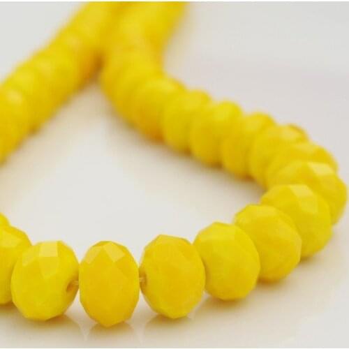 Free Shipping! Wholesale AAA Top Quality 8mm Crystal 5040 Rondelle Opaque Yellow Multi Faceted Rondelle Glass Abacus Bead 360pcs