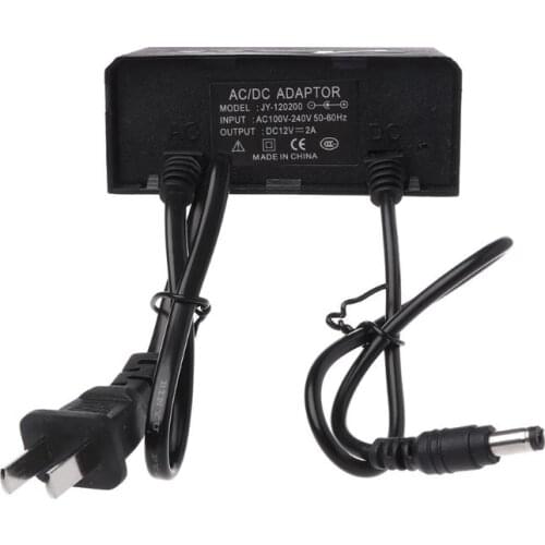Power Supply AC DC Charger Adapter 12V 2A EU US Plug Waterproof Outdoor for Monitor CCTV CCD Security Camera QXNF