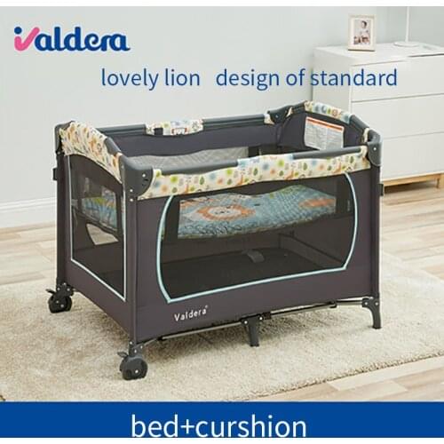 Big Free Gifts! High Quality Valdera Brand Baby Bed 0~6 Years Old Use Sleeping Play Cradle Cribs Send Toys mosquiot net