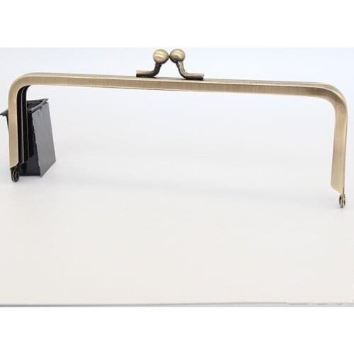 E428 16.5cmx5.5cm square antique brass no hole glue purse frame clasp DIY coin purse Kiss lock accessories