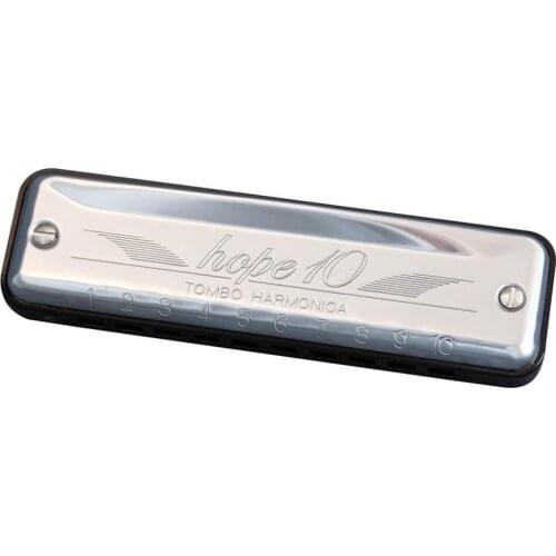 Tombo Harmonica Hope 10 Diatonic 10 Holes Blues Harp Mouth Organ ABS Key C Harmonica Musical Instruments Brass Japan Tombo 6610