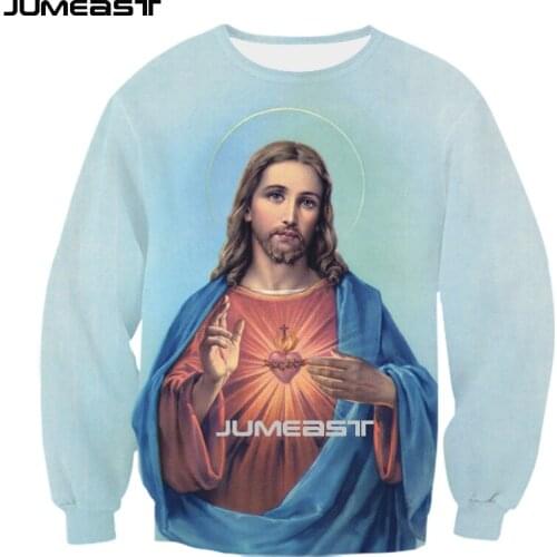 Jumeast Brand Men/Women 3D Printed Sweatshirt Christian Jesus Long Sleeve Fashion T Shirt Sport Pullover Tops Tees
