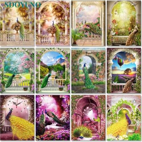 SDOYUNO Oil Painting By Numbers For Adults Frameless Scenery 60x75cm DIY Paint By Numbers On Canvas Bird Home Decor Wall Art